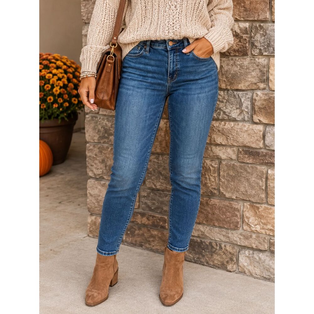 Madewell Curvy High-Rise Skinny Jeans 32 Medium Wash Stretch Denim Blue